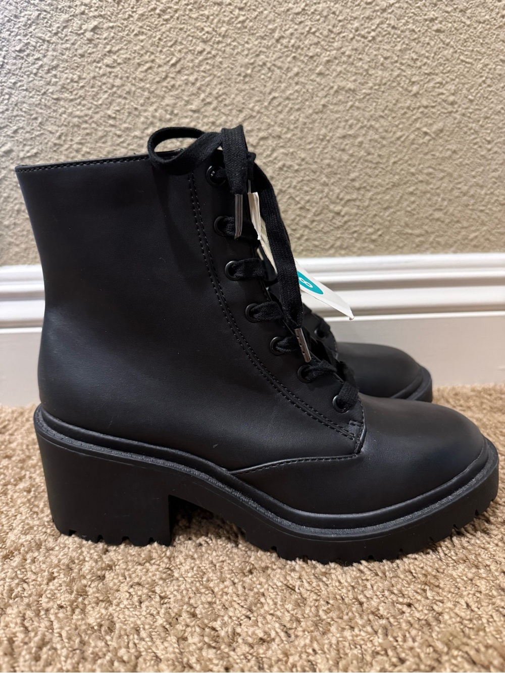 a new day Black Lace-Up Platform Ankle Boots